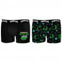 LOT DE 2 Boxer Sous-vêtements Garçon BCX2ASS Noir et Vert