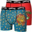 NICKELODEON Lot de 2 Boxers Garçon Microfibre BMX2ASS Bleu Rouge TORTUES NINJA