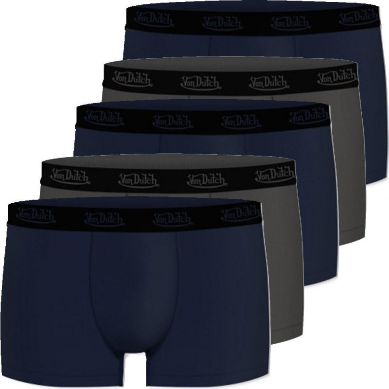 LOT DE 5 Boxer Sous-vêtements Homme BCX5BASIC Bleu et Gris