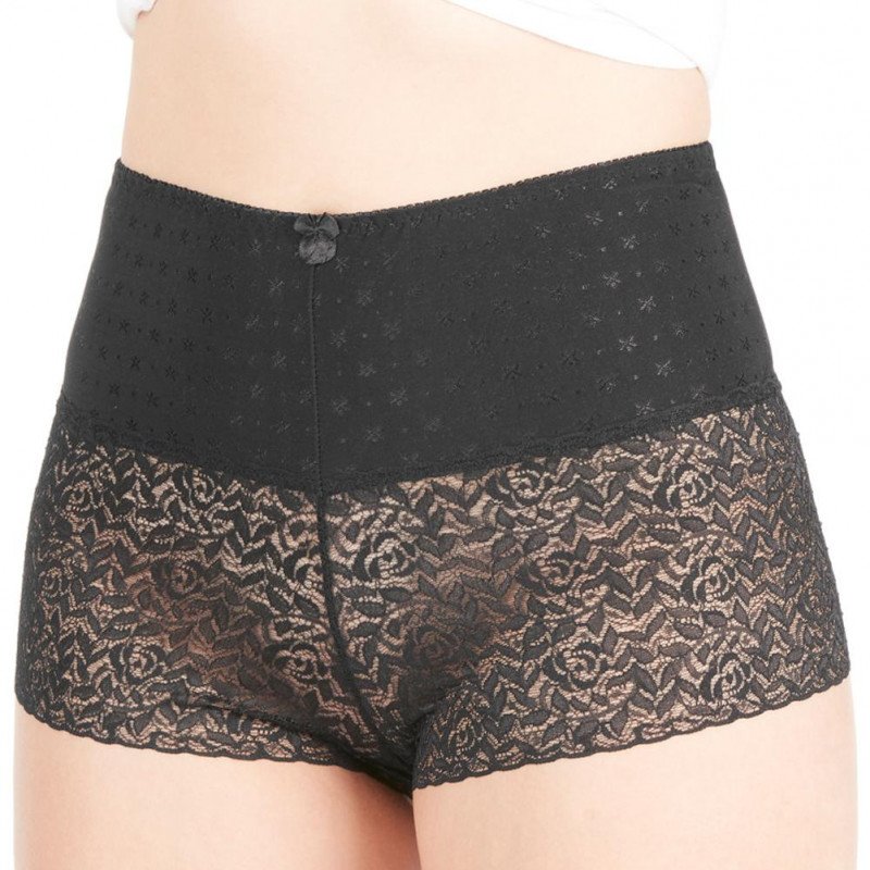 SIMPLY ME Boxer Femme Dentelle Ventre plat ORIANE Noir