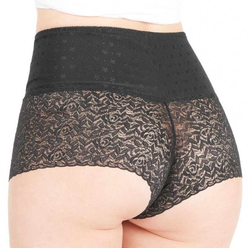 SIMPLY ME Boxer Femme Dentelle Ventre plat ORIANE Noir