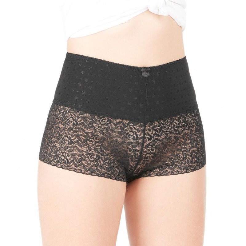 SIMPLY ME Boxer Femme Dentelle Ventre plat ORIANE Noir