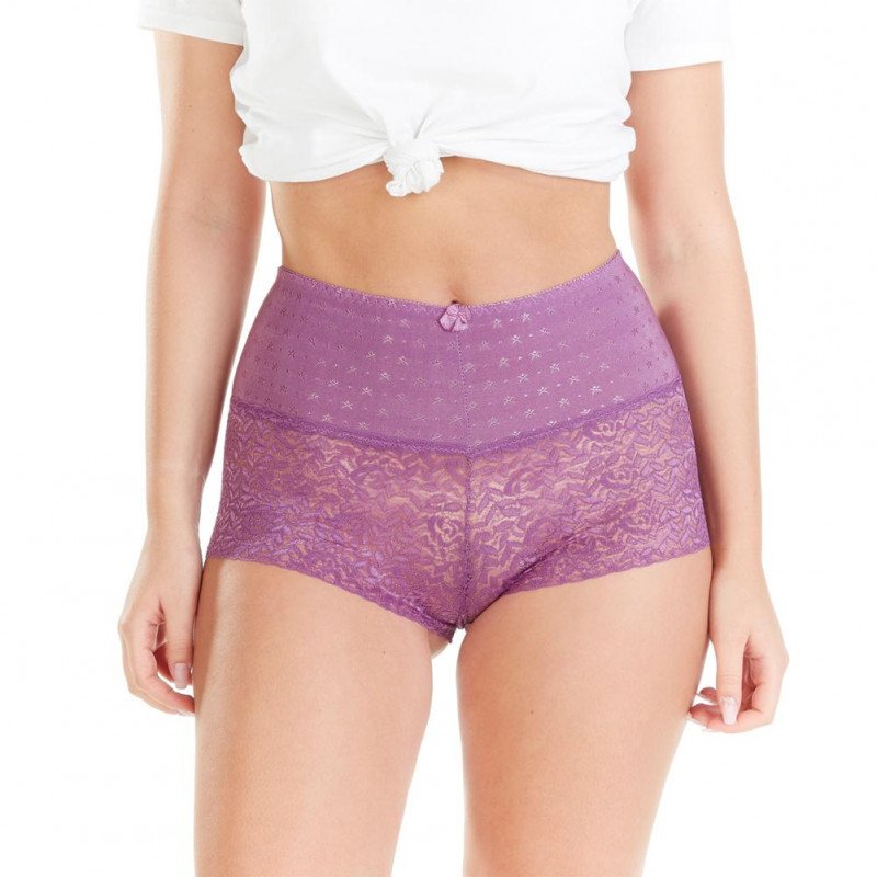 SIMPLY ME Boxer Femme Dentelle Ventre plat ORIANE Violet