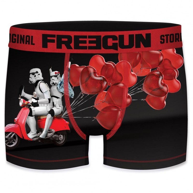 FREEGUN Boxer Homme Microfibre SHI Noir Rouge STAR WARS