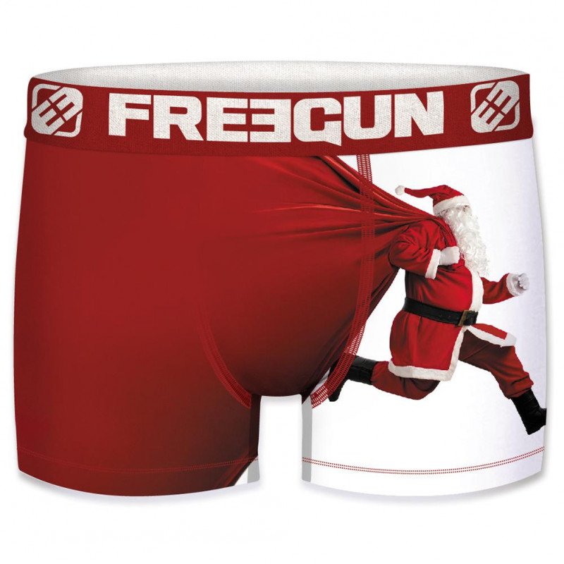 FREEGUN Boxer Homme Microfibre RUN Rouge Blanc PREMIUM