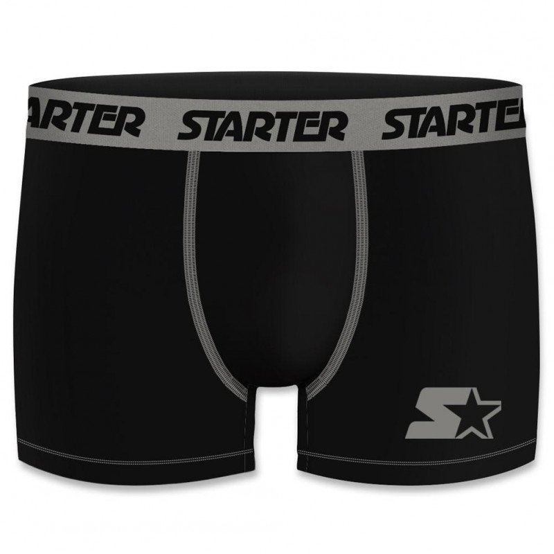 STARTER Boxer Homme Coton SMART AS1 Noir ceinture Gris