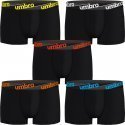 UMBRO Lot de 5 Boxers Homme Coton BCX5CLASS 7 Noir ceinture Multicolore