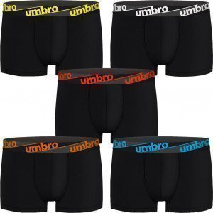 UMBRO 5 Boxers Homme Coton BCX5CLASS 7 Noir ceinture Multicolore