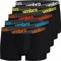 UMBRO Lot de 5 Boxers Homme Coton BCX5CLASS 7 Noir ceinture Multicolore