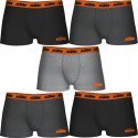 KTM Lot de 5 Boxers Homme Coton BCX5 Gris Noir