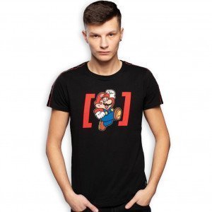 SUPER MARIO T-shirt Col rond Homme Coton MAR2 Noir CAPSLAB