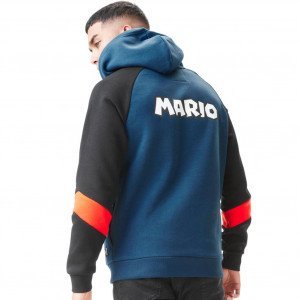 SUPER MARIO Sweat à Capuche Homme Coton MAR Bleu Noir CAPSLAB