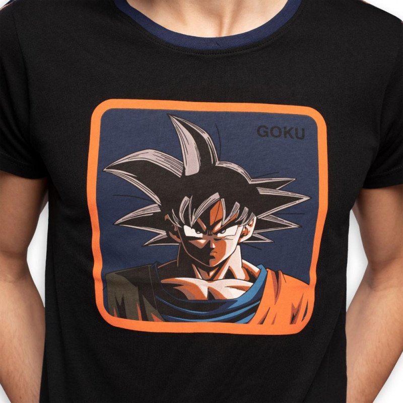 T-shirt manches courtes col rond Homme GOK2 Noir et Orange