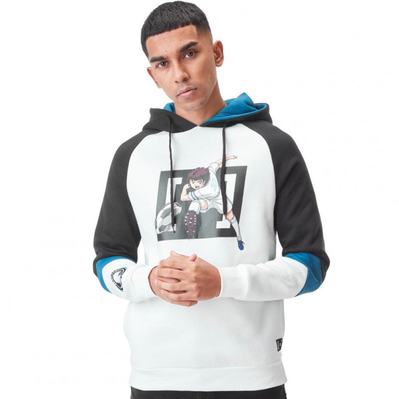 Sweat à Capuche Homme TSU1 Blanc et Noir