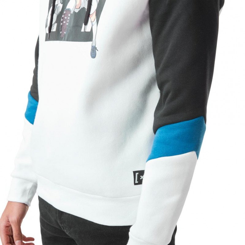 Sweat à Capuche Homme TSU1 Blanc et Noir