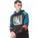 Sweat à Capuche Homme SHE Noir et Bleu