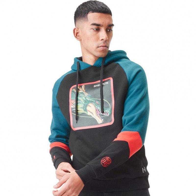 Sweat à Capuche Homme SHE Noir et Bleu
