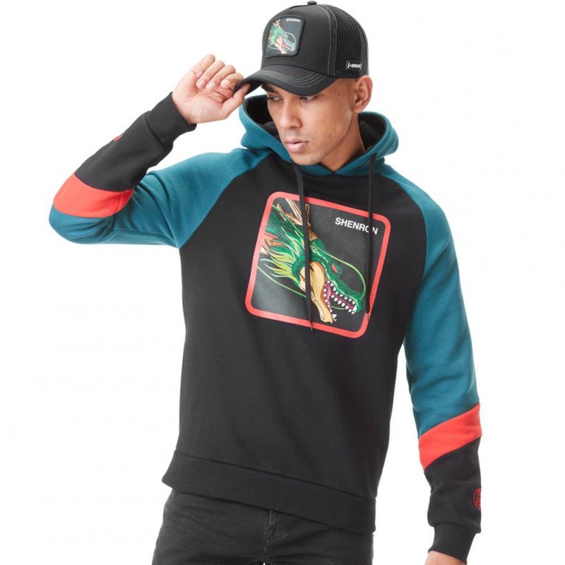 Sweat à Capuche Homme SHE Noir et Bleu