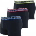 ATHENA Lot de 3 Boxers Homme Coton FULLSTRETCH Noir ceinture Vert Rouge Bleu