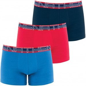 ATHENA Lot de 3 Boxers Homme Coton FULLSTRETCH Bleu Rouge Marine