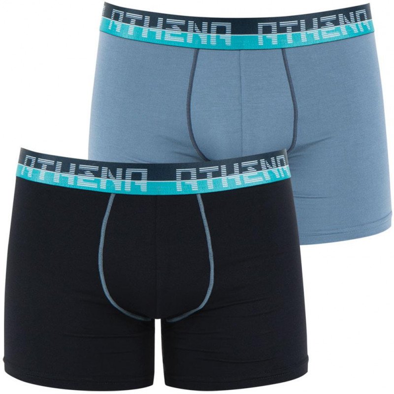 LOT DE 2 Boxer Sous-vêtements Homme ULTRA SOFT Noir et Gris