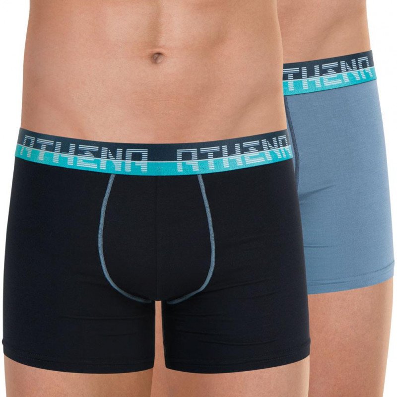 LOT DE 2 Boxer Sous-vêtements Homme ULTRA SOFT Noir et Gris