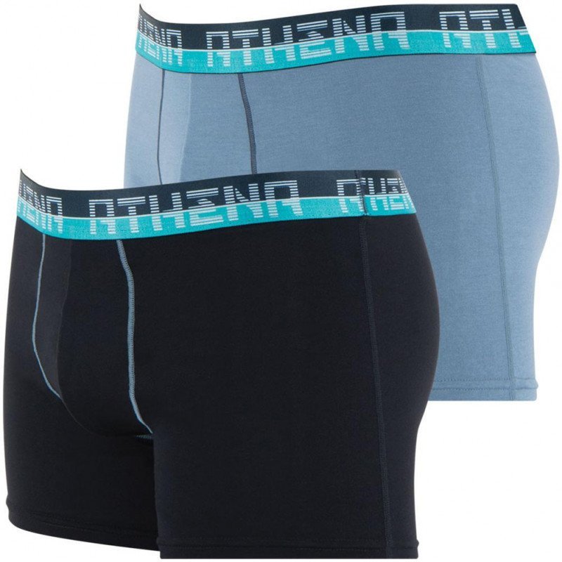 ATHENA Lot de 2 Boxers Homme Modal ULTRA SOFT Noir Gris