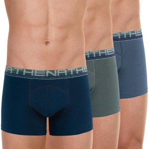 ATHENA 3 Boxers Homme Coton Bio BIOPACK Marine Etain Poivre