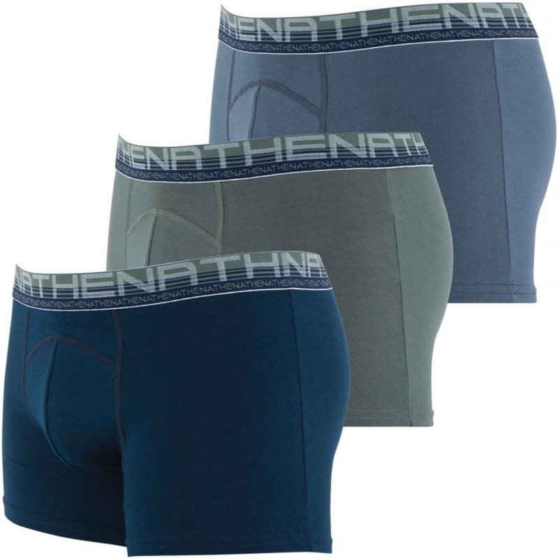 LOT DE 3 Boxer Sous-vêtements Homme BIOPACK Bleu et Poivre
