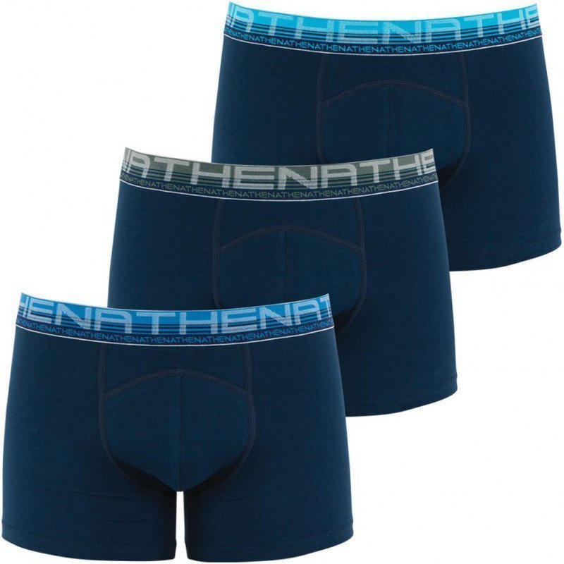 ATHENA Lot de 3 Boxers Homme Coton Bio BIOPACK Marine Marine Marine