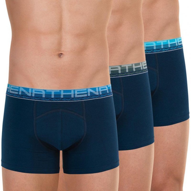 LOT DE 3 Boxer Sous-vêtements Homme BIOPACK Bleu et Marine