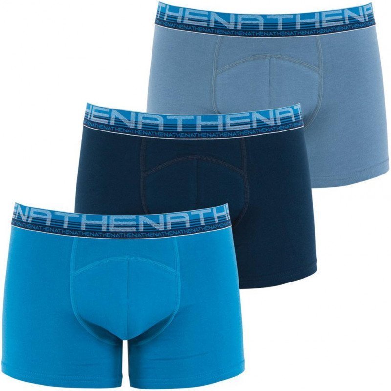 ATHENA Lot de 3 Boxers Homme Coton Bio BIOPACK Lagon Marine Gris