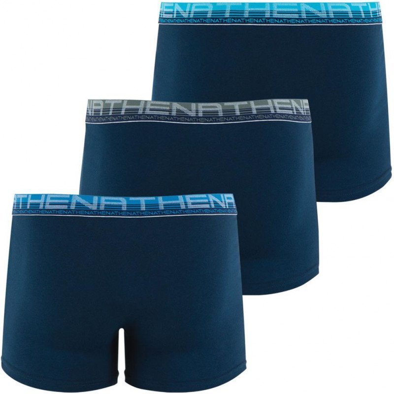 ATHENA Lot de 3 Boxers Homme Coton Bio BIOPACK Marine Marine Marine