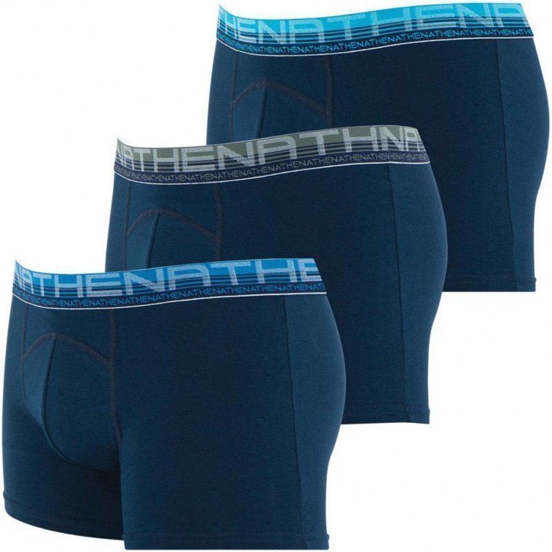 ATHENA Lot de 3 Boxers Homme Coton Bio BIOPACK Marine Marine Marine