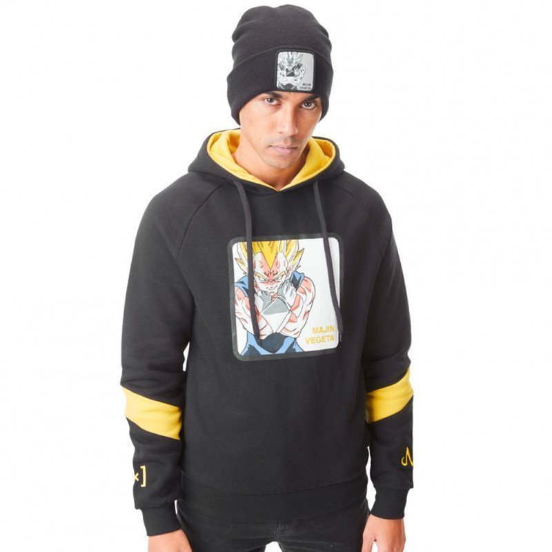 DRAGON BALL Z Sweat à Capuche Homme Coton VGM2 Noir Jaune CAPSLAB