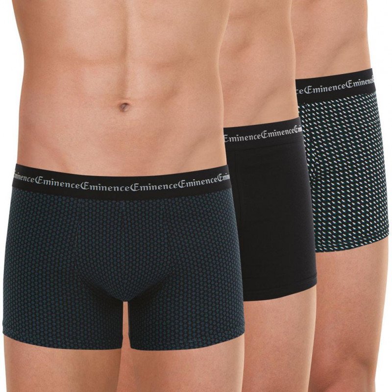 LOT DE 3 Boxer Sous-vêtements Homme BUSINESSPRINT Noir et Anthracite