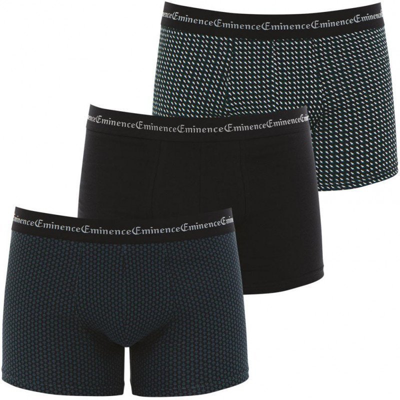 EMINENCE Lot de 3 Boxers Homme Coton BUSINESSPRINT Noir Navet Carotte