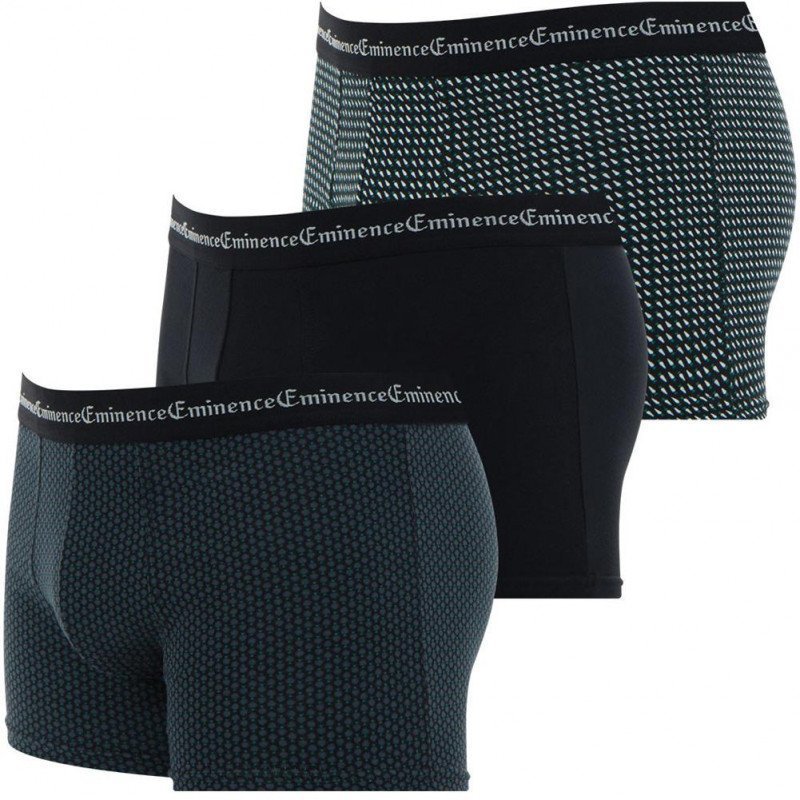 EMINENCE Lot de 3 Boxers Homme Coton BUSINESSPRINT Noir Navet Carotte