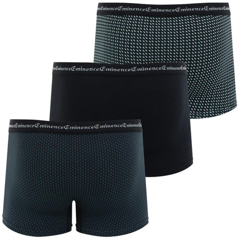 EMINENCE Lot de 3 Boxers Homme Coton BUSINESSPRINT Noir Navet Carotte