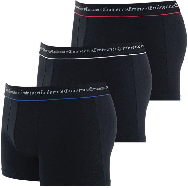 LOT DE 3 Boxer Sous-vêtements Homme BUSINESS Noir et Tricolore