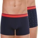 LOT DE 2 Boxer Sous-vêtements Homme DUO PRINT Bleu et Rouge