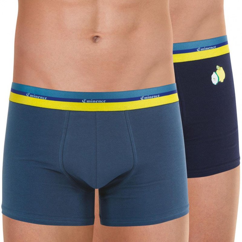 LOT DE 2 Boxer Sous-vêtements Homme DUOBIO Gris et Marine