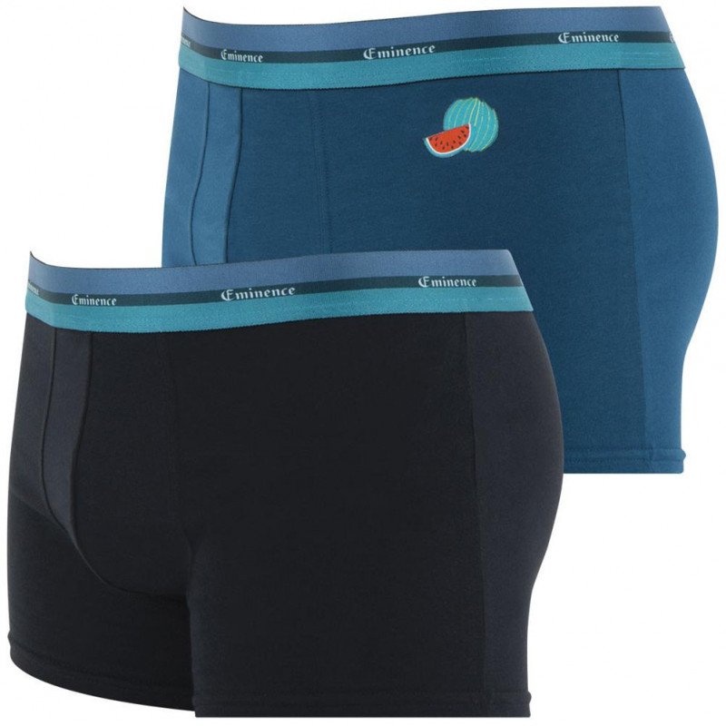 LOT DE 2 Boxer Sous-vêtements Homme DUOBIO Noir et Bleu