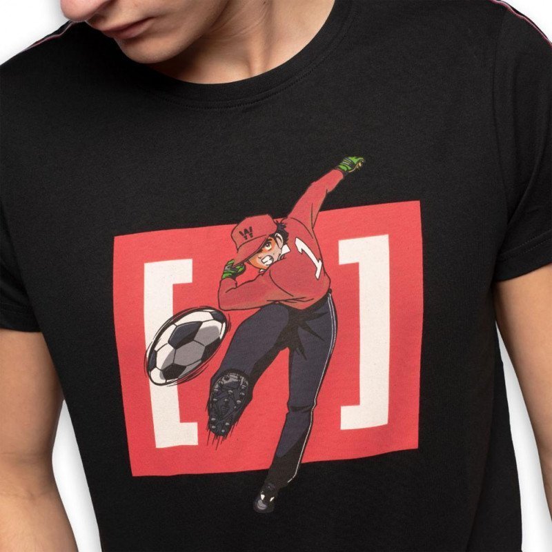 CAPTAIN TSUBASA T-shirt Col rond Homme Coton GEN1 Noir CAPSLAB