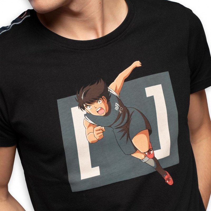 CAPTAIN TSUBASA T-shirt Col rond Homme Coton KOJ2 Noir CAPSLAB