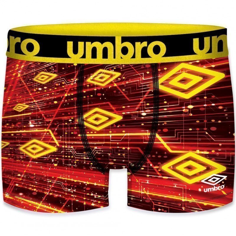 UMBRO Boxer Homme Microfibre SUBASS7 Rouge Jaune