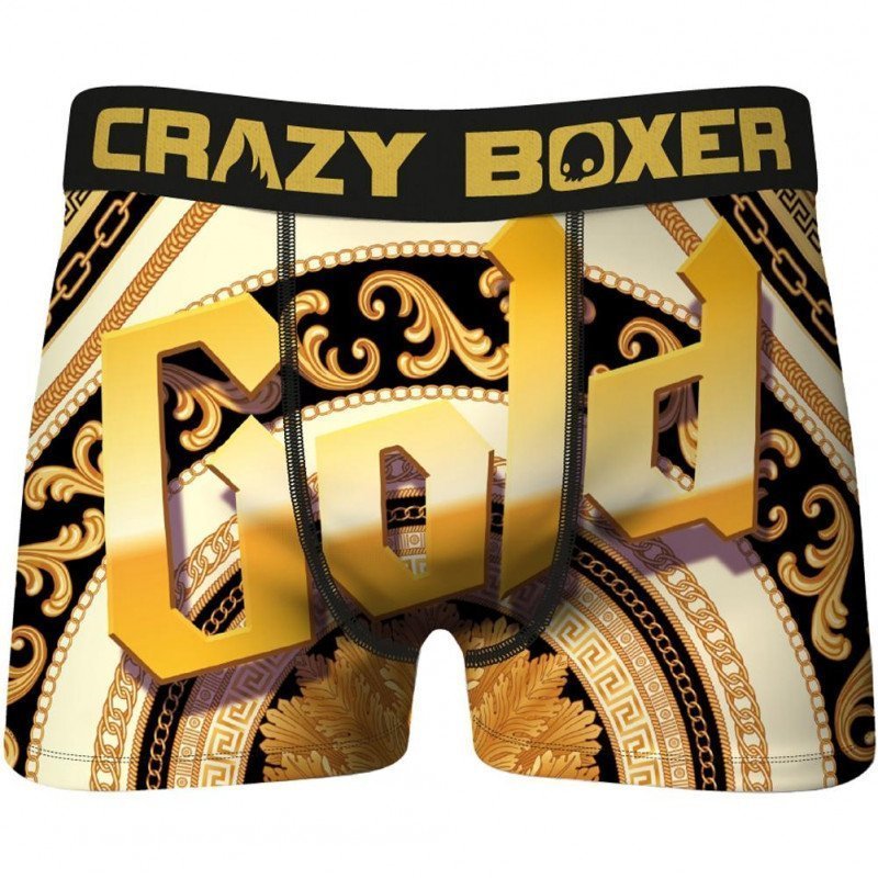 CRAZYBOXER Boxer Homme Microfibre BM4ASS39 GOLD Or Noir