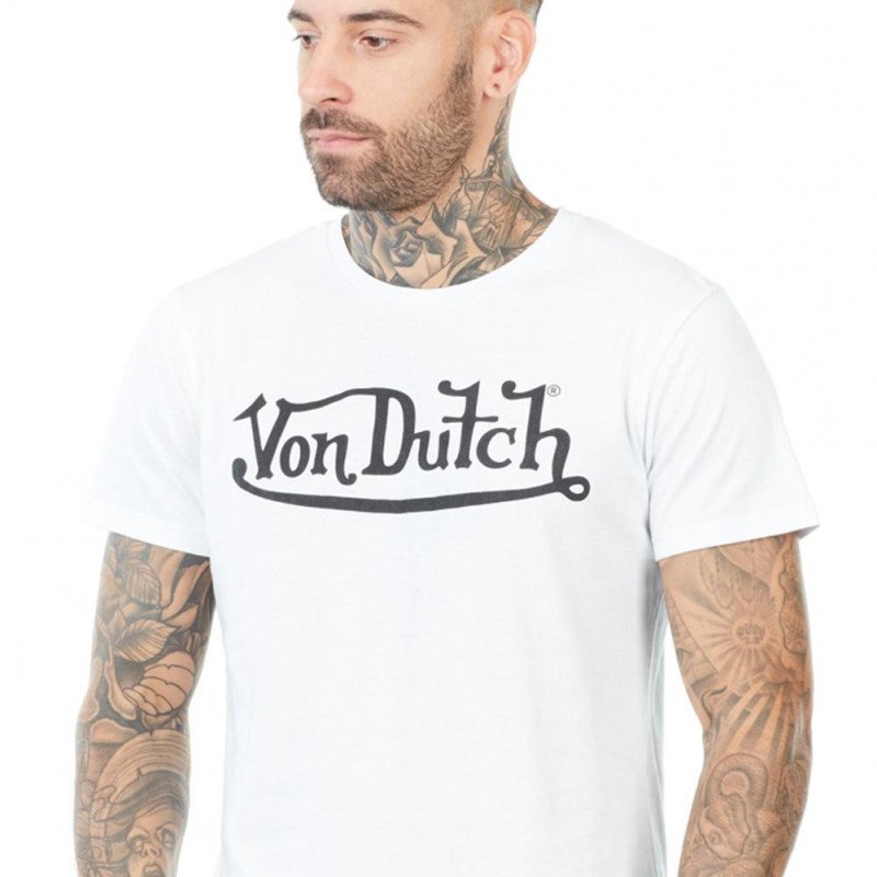 VON DUTCH T-shirt Col rond Homme Coton TSCFIRST Blanc