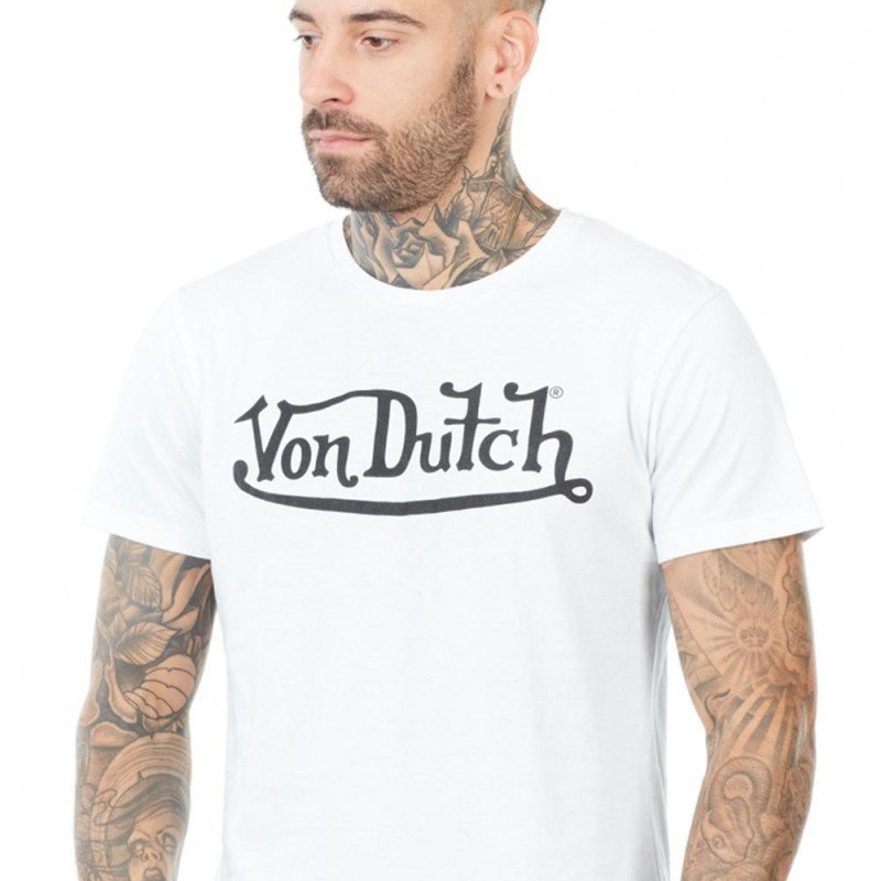 T-shirt manches courtes col rond Homme TSCFIRST Blanc et Noir