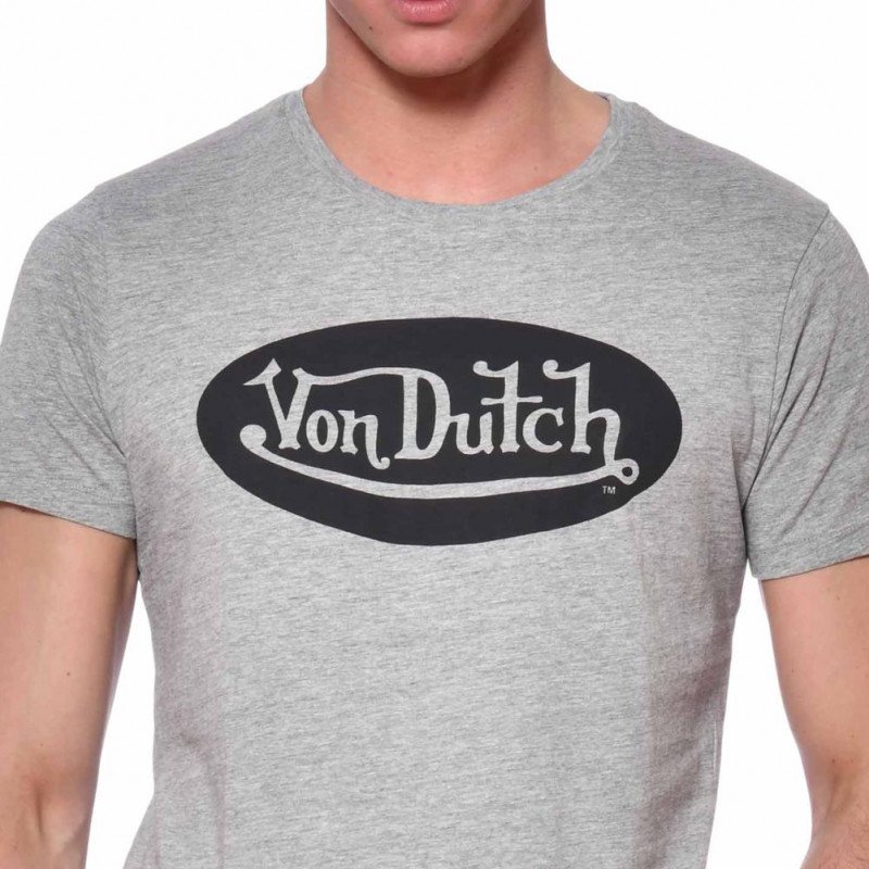 T-shirt manches courtes col rond Homme TSCFRONT Gris et Noir